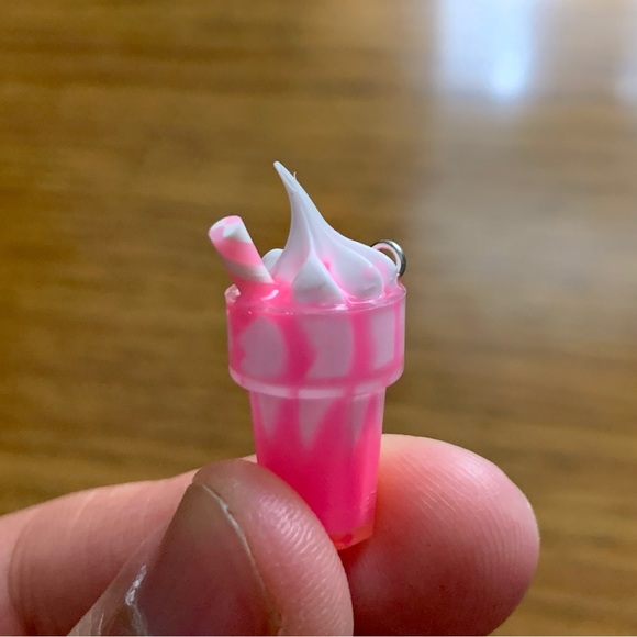 Pink Milkshake Charm Pendant - Picture 3 of 6